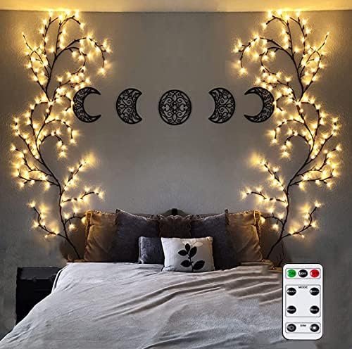 Luzes de videira Mulcolor com controle remoto ligado/ fora de timmer, decoração de casa de 8 pés de natal plantas artificiais