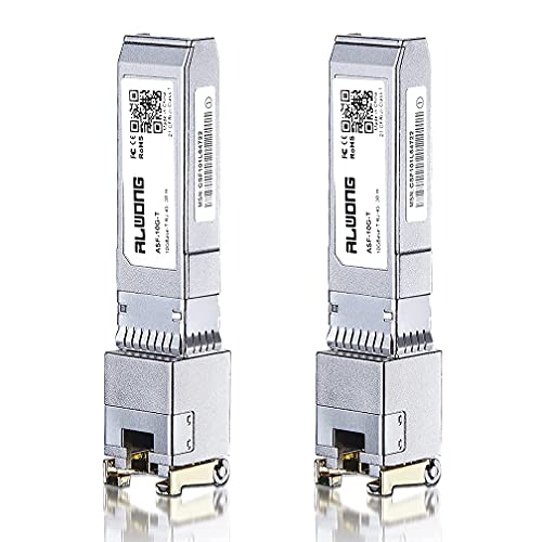 Módulo 10GBASE-T RJ45 SFP+, transceptor de cobre SFP+ RJ-45 para Cisco SFP-10G-T-S, Ubiquiti Unifi UF-RJ45-10G, com o cabo da Internet de 5 GB7 de pacote de 5 gbps [preto] [preto]