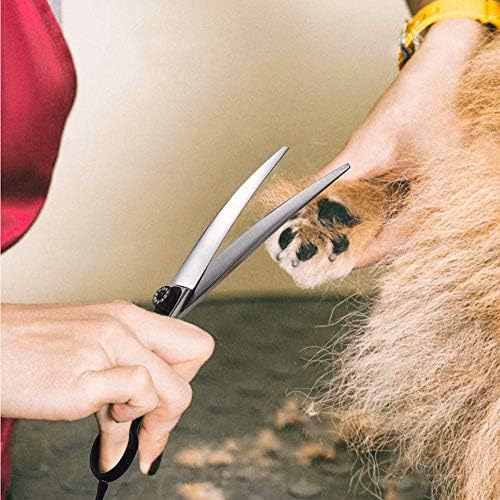 Tijeras 8,0 ”Profissional cães de cães tesouras de mão esquerda e direita tesouras para tesouras de cães de cão grande tesoura curvada para membros e cuidados corporais para manobra de animais de estimação ou uso doméstico