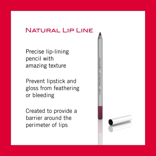 Mirabella Lip Definator Lápis, Sexy - linha retrátil e define o Lip Liner com fórmula de apontador - duradouros