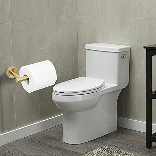 Conjunto de hardware do banheiro de Bathsir Gold, acessórios para banheiros da barra de toalhas, incluindo ouro escovado de 24 polegadas de papel higiênico, suporte para toalhas de 12 polegadas e toupeiro e parede de gancho montado