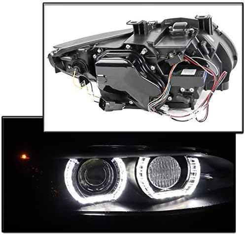 ZMAUTOPARTS 3D HALO BLACK Projecor Feardôs de faróis com DRL LED branco de 6 para 2007-2010 BMW 3 Série E92 E93 Coupe