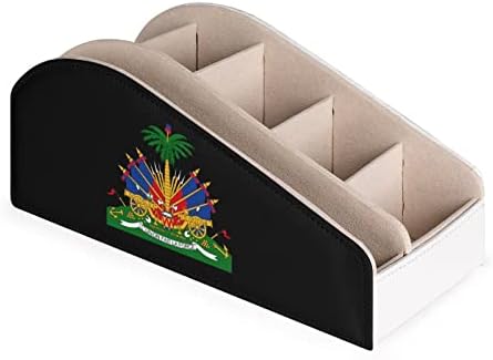 Brasão de braços do Haiti TV Remote Control titulares Organizer Box Pen Pencil Desk Storage Caddy com 6 compartimento