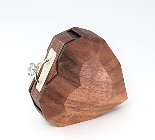Caixa de anel de anel de noivado de madeira Yookin Caixa de armazenamento de anel exclusivo de design especial proposta
