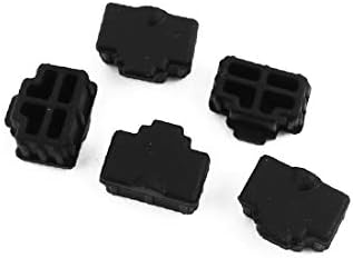 X-Dree 5pcs RJ45 Black Silicone Stopper/Plug para proteger a porta de dados do PC (5pcs RJ45 Black Silicone Stopper/por