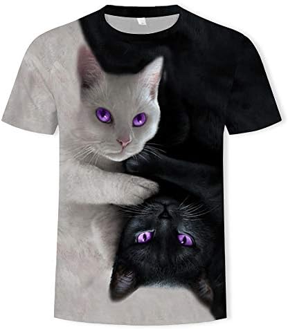 Camisa feminina 3d Camiseta de impressão de gato Casual Casual Tops Summer Blusa de manga curta LOGADOS DE PETOS DE PETO GOSTO 2023