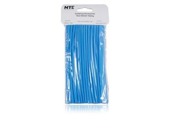 NTE Electronics 47-20606-BL Tubos de encolhimento de calor, parede fina, relação de encolhimento 2: 1, 5/16 diâmetro, 6 de comprimento, azul