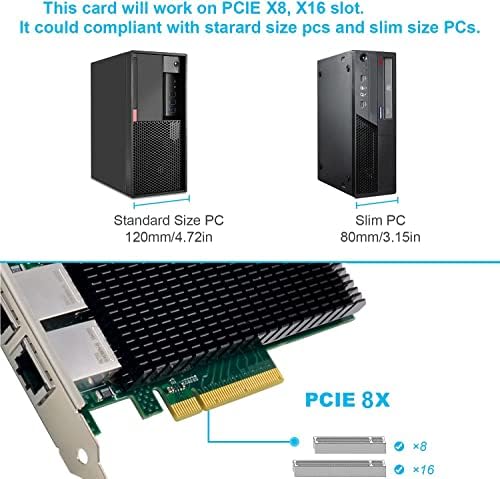 Dual PCIE X8 10G Network Server Card convergente Nic com chip Intel X540-AT2, compare com X540-T2, PCI Express 10GBASE-T Adaptador