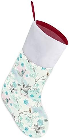 Unicórnios e corujas meias de meia de Natal com lareira macia pendurada para a decoração da casa da árvore de Natal