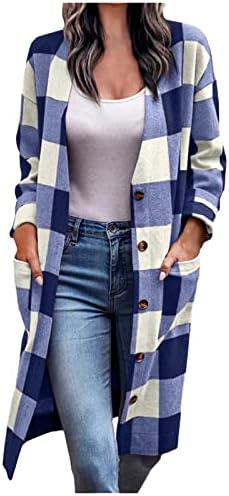 Menina de jaqueta xadrez longa lã de lã Blox Butse Up camisa aberta Cardigan Girls Shacket Jackets com bolso