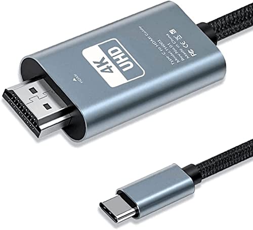 GAROGYI USB C TO CABO HDMI 6 pés/1,8m, cabo USB Tipo C para HDMI, Thunderbolt 3/4 Compatível para MacBook Pro/Air,