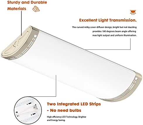 Faithsail com luminária LED de 2 pés de 2 pés, luminária abrangente linear de 2 pés LED, luminárias de cozinha LED