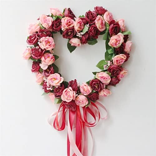 Zhyh Wedding Flor de seda imitação peony wreath wreath páscoa arco -íris tulipe Garland Door pendurando flores falsas para decoração