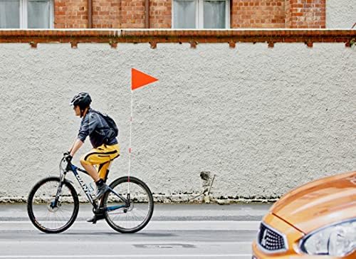 10 PCs Atualizados Bandeiras de bicicleta com pólo, 6 pés de alta visibilidade Fags laranja com fibra de vidro pesada Pólo de bandeira