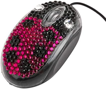 Design de Lady Bug Fashion Crystal Optical Mouse, Mouse exclusivo para PC com Wired Wired, Rhinestone PC Mouse for Women
