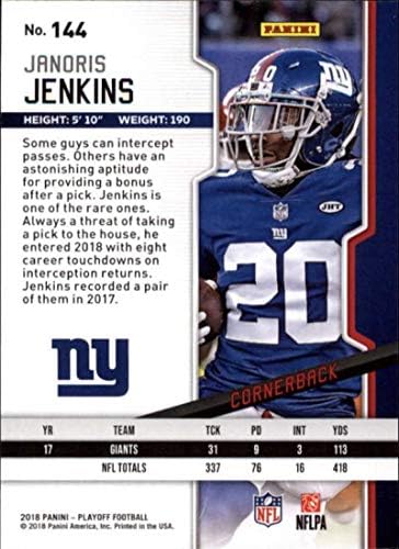 2018 Panini Playoff Football #144 Janoris Jenkins New York Giants NFL NFL Trading Card
