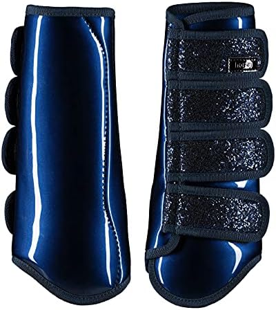 Botas de proteção de Horze com glitter - azul escuro - pônei