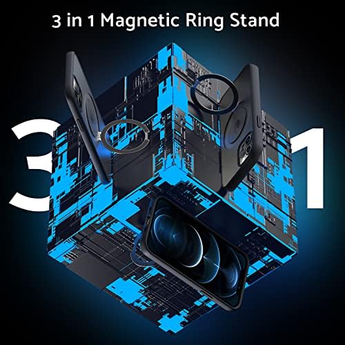 Dasfond Mag-Stand projetado para iPhone 12/12 Pro Case, 2023 Atualizado [All-In-1] [Compatível com Magsafe] Invisível Ring