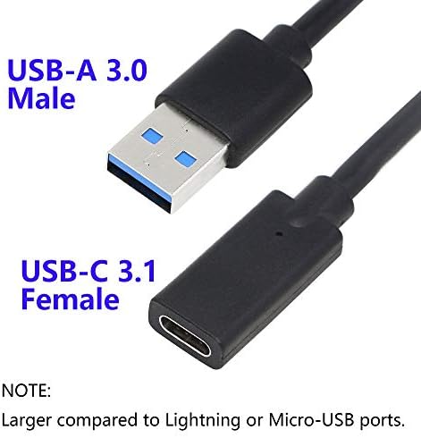 Cerrxiano USB 3.0 Tipo A Masculino para USB 3.0 Tipo C Adaptador de conversor do conector feminino