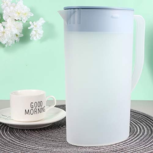 Bestonzon Tea Pitcher 1.6L Pitadora de plástico jarro de jarro de água de plástico jarra de jarro de água com tampa 1 galão com tampa, jarro de limonada transparente