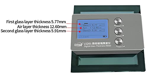 Medidor de espessura de vidro digital de 70 mm de espessura da camada de ar de 45 mm de laser LS201