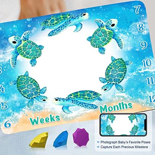 FHZON Tartaruga marco cobertor Blue Sea Life Baby Blanket Beach Recém -nascido com meses de semana Bolsa de saco 48x40in btlsfh127