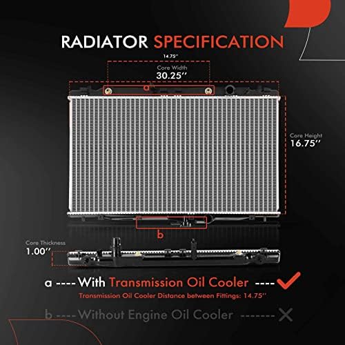 O radiador de refrigerante do motor A-premium com refrigerador de óleo de transmissão compatível com Acura RDX 2007-2012 L4 2.3L, trans. Substitua# 8012916, 19010RWCA51