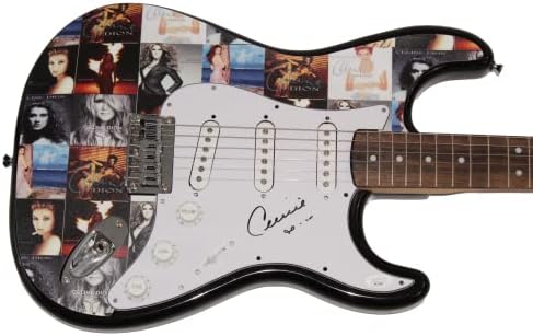 Celine Dion assinou autógrafo em tamanho real personalizado único Fender Stratocaster Guitar de James Spence JSA