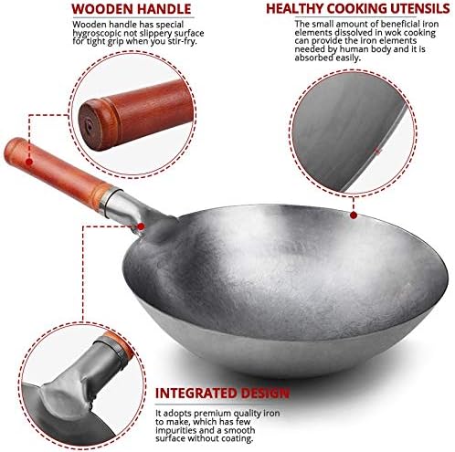 N/A não revestimento de cozinha de cozinha Cookeware woks chinês tradição de frigideira de ferro fundido de ferro fundido de ferro