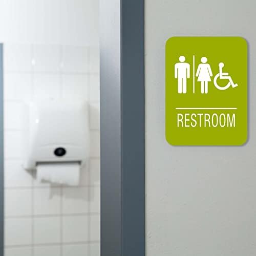 Todo o sinal de banheiro de gênero verde 6 x8?