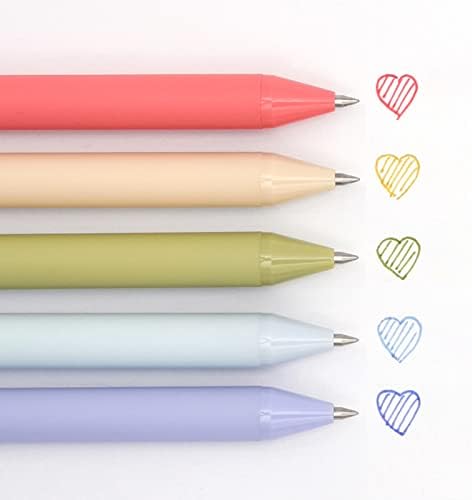 Canetas de tinta de gel colorido Kaco Pacote 25 peças Pacote com 5 pequenas caixas de canetas retráteis para anotação