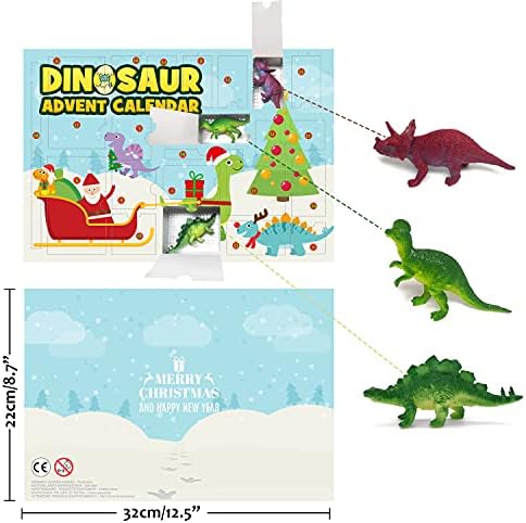Calendário de advento de dinossauros de movinpe para meninos 2022 Natal, presentes de novidade de 24 dias, papelaria dino,