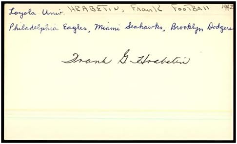 Frank Hrabetin assinado cartão de índice 3x5 autografado 1942 Eagles 87511 - NFL Cut Signature