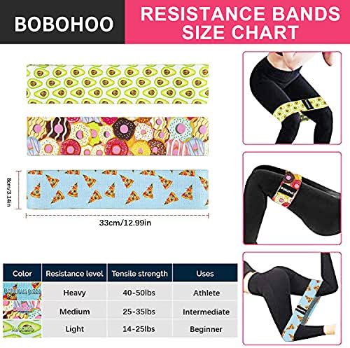 Bobohoo Exercício Bandas de resistência para pernas e butt - Treino de equipamentos de ginástica não deslizamento Conjunto