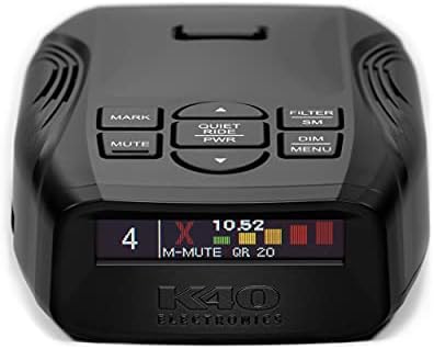 K40 Electronics Platinum100 Detector de radar portátil para carros e pacote de controle remoto sem fio, GPS, detecção de longo alcance, exibição OLED, alertas de voz, filtragem de alerta falso avançado