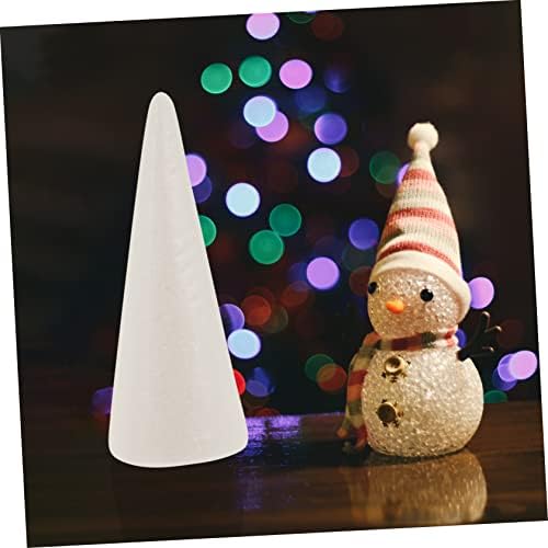 Yard We 15pcs Cone Cone Shape Ornamento Branco Decoração Branca Ornamento para Crianças Poliestireno Cone de Natal Árvore Diy