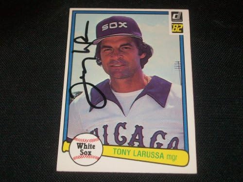 Chicago White Sox Tony Larussa assinou Auto 1982 DonRuss Card 310 A17