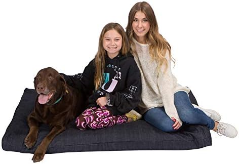 Sistemas de suporte para animais de estimação Memória ortopédica Cama de cães - conforto supremo de luxo e cuidado para cães, tampa removível e lavável | XL Jenim azul