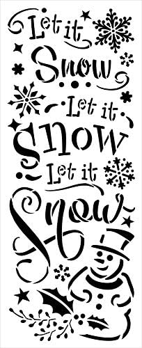 Deixe -o estêncil de neve com boneco de neve por Studior12 | DIY Winter Snowflake Home Decor | Artesanato e pintura Sinais