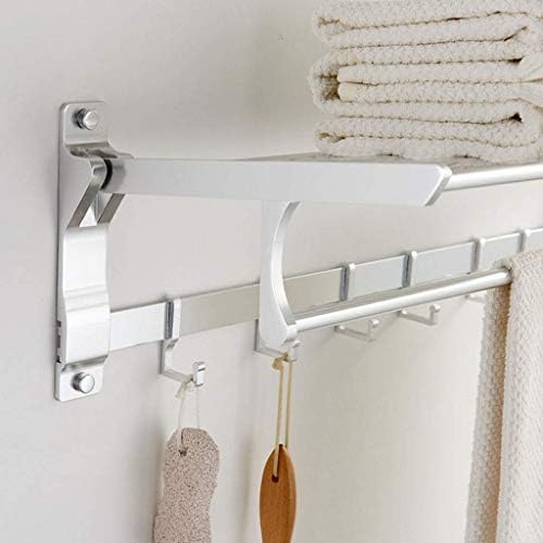 prateleira de banheiro erddcbb com gancho de gancho de toalha de toalha armazenamento de banho de chuveiro cabide toalha haste de haste de parede de parede de alumínio