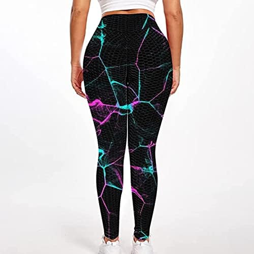 Calças de compressão de ioga míshui para mulheres com bolsos calças de impressão feminina Bubble Hip Yoga Scrunch Butt