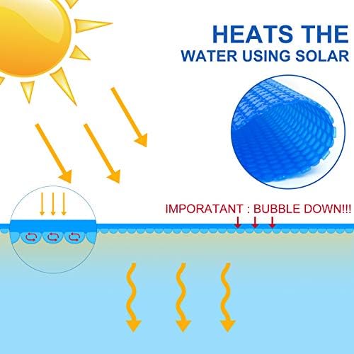 Cobertores de piscina solar evoio para 6 8 10 12 15 pés de diâmetro redondo piscina acima do solo, piscina de bolhas de bolhas de serviço pesado tampas solares de hidromassagem de hidromassagem