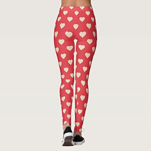 IIUS Dia dos Namorados Leggings Mulheres lábios Imprima a cintura alta executando leggings de ioga calças esportivas esportivas