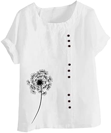 Mulheres 2023 Blouses de verão Camisas casuais camisetas de manga curta Camiseta de camiseta gráfica camisetas