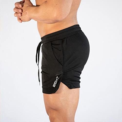 Homens de exercícios de treino casual de cordão com bolsos shorts esportivos de cintura sólidos colorm homens mid masculino shorts casuais em execução