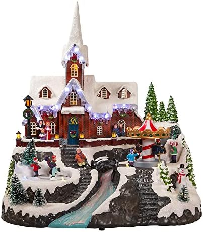 Kurt Adler 15 polegadas Igreja Musical Christmas Village