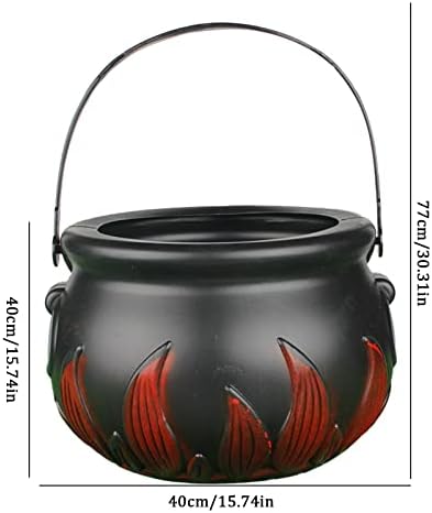 Ornamento de lembrança de Natal Halloween Witch Cauldron Handheld Casa de chama plástica Black Cauldron Halloween Halloween Candy
