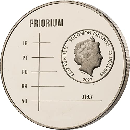 2023 DE AUTITIUM POWERCOIN Priorium Supergold Gold Alloy Coin 25 $ Salomão Ilhas 2023 Prova