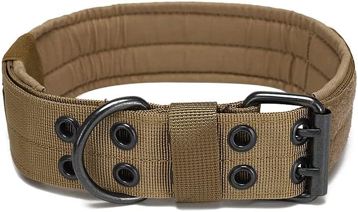 Colarinho de cachorro militar, colar de cachorro tático com 5 pontos ajustáveis ​​e ring em metal, colar de treinamento