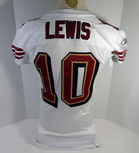 2003 San Francisco 49ers Lewis #10 Jogo emitiu White Jersey 42 DP23358 - Jerseys de jogo NFL não assinado usada
